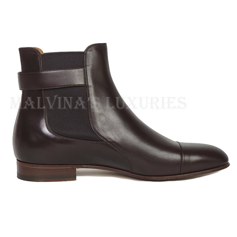 GUCCI BOOTS MENS BLONDIE BUCKLE CHELSEA LEATHER ANKLE BOOTIES sz 10 10.5 - Picture 8 of 15